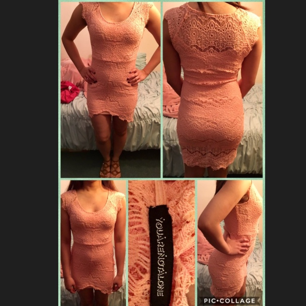 Peach Lace Dress